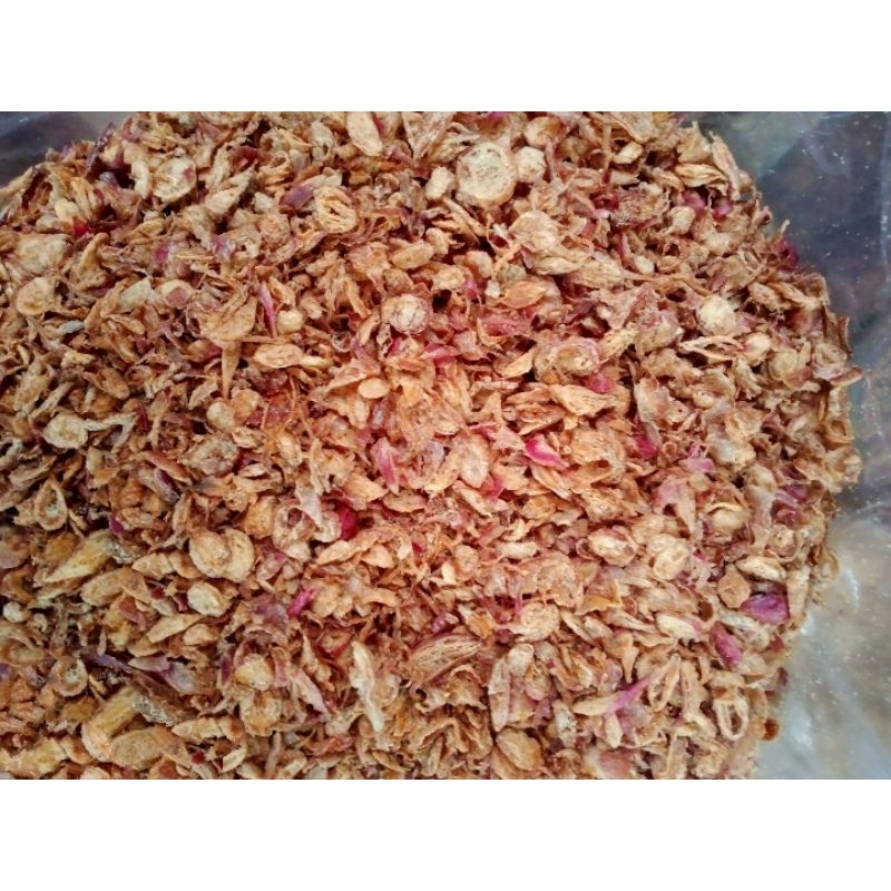 

COD TERMURAH Brambang goreng GradeA Asli brebes Bawang goreng Murni Siap Saji1kg