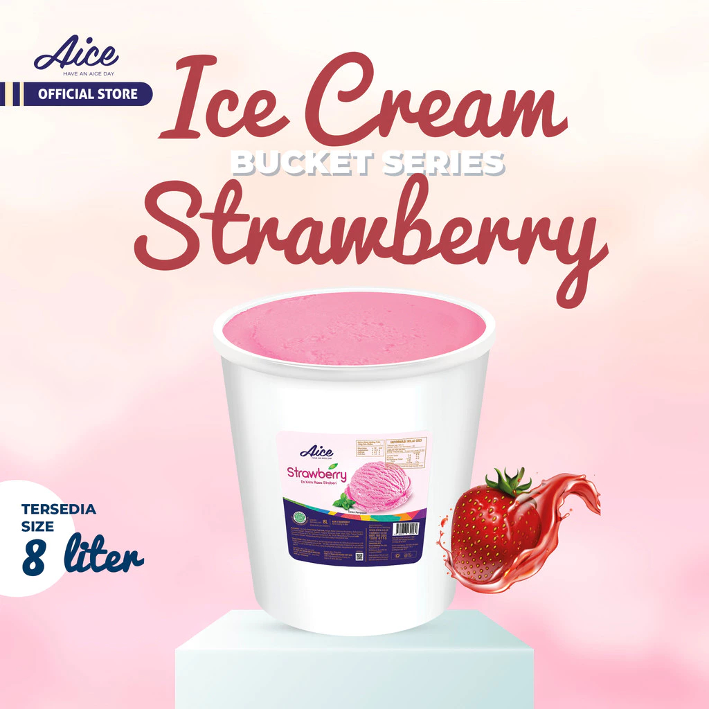 

Aice Ice Cream Bulky Strawbery 8L / Es Krim Ember Strawberry 8L