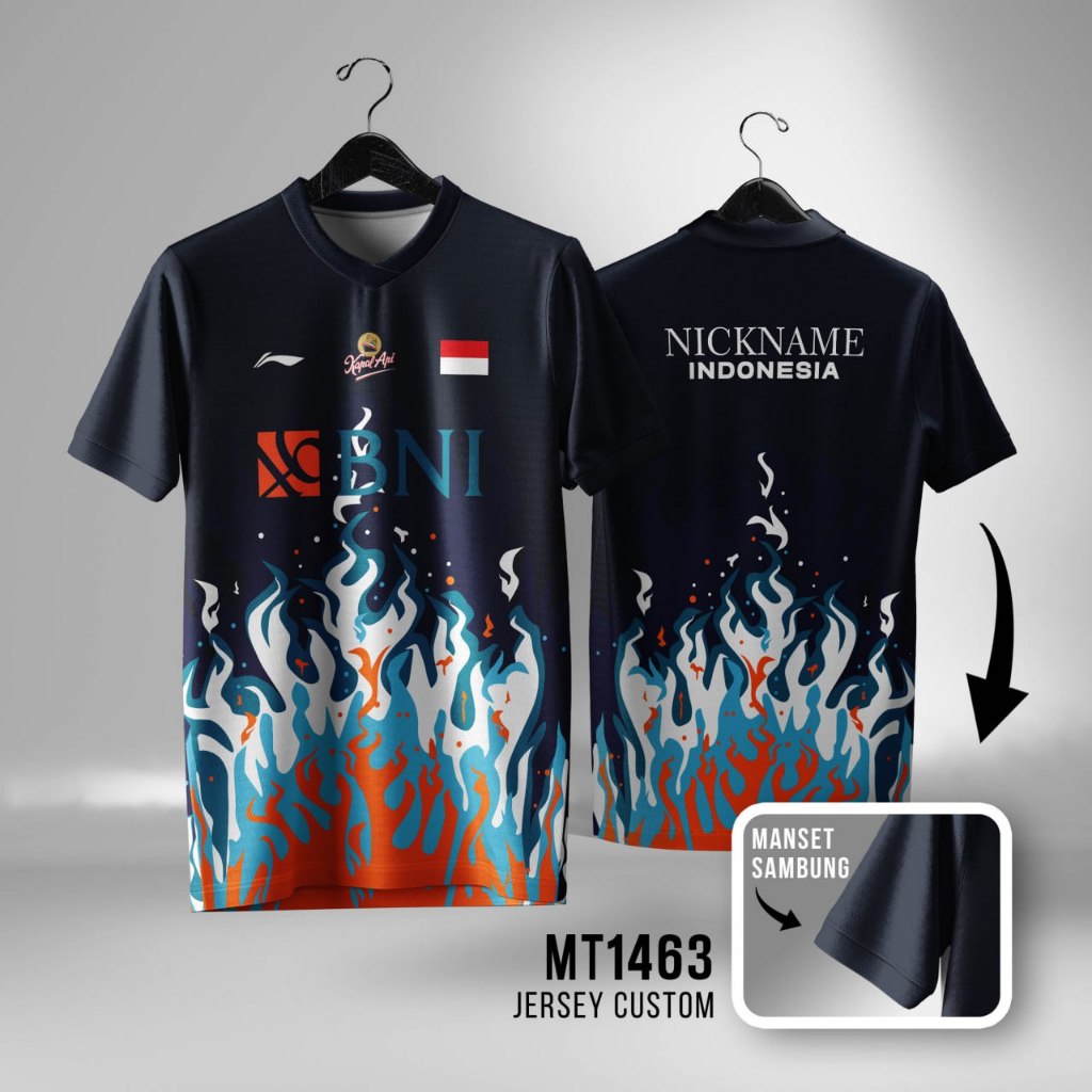 Jersey Badminton BNI Fullprint Free Nickname Custom Series