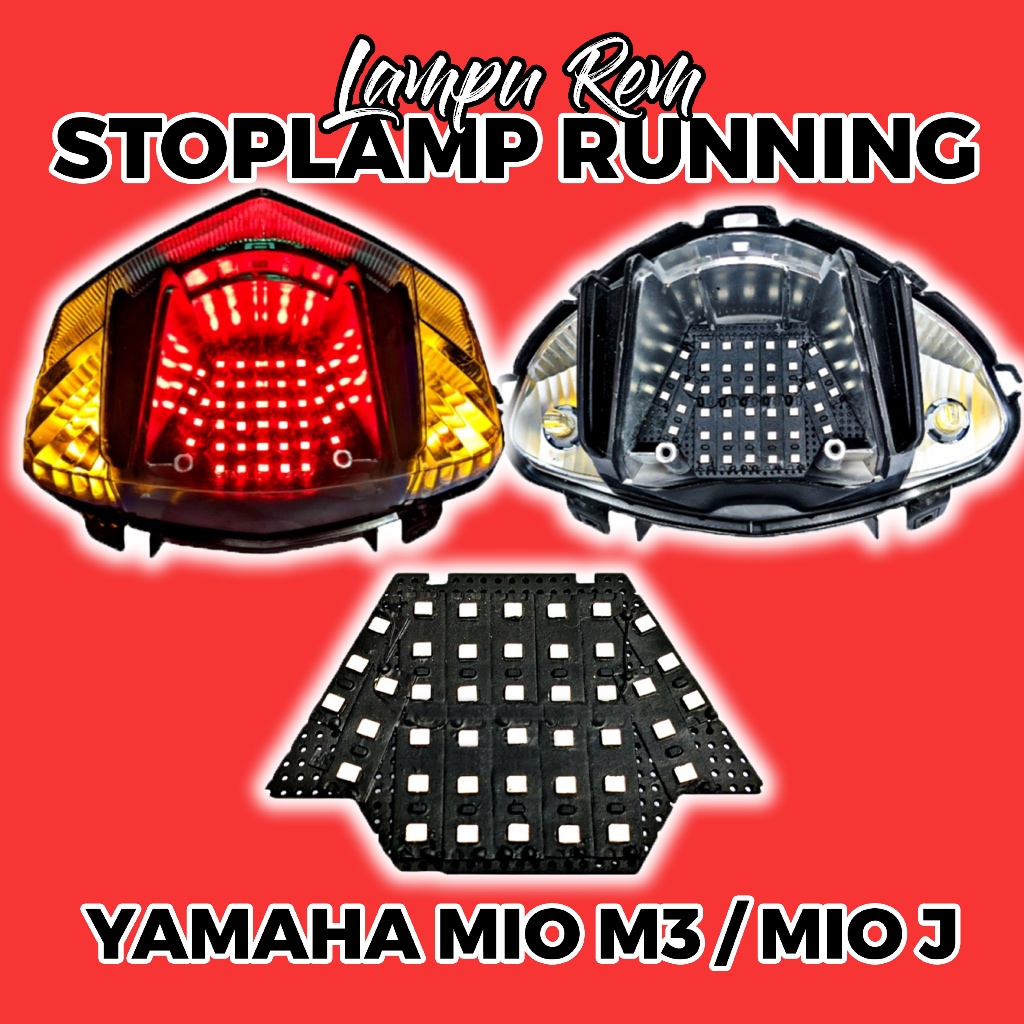 Lampu rem belakang running motor Yamaha MIO Z / MIO M3 8 mode kedip lampu stoplamp running
