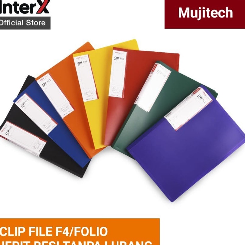 CLIP FILE MAP JEPIT BESI TANPA LUBANG F4 FOLIO PLASTIK TEBAL INTERX