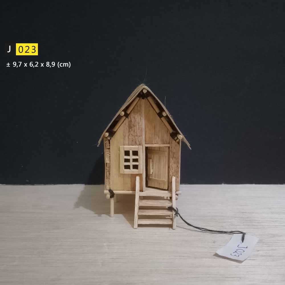 [ J023 ] Miniatur Rumah kayu bambu & stik eskrim aksesoris diorama / akuarium / aquascape