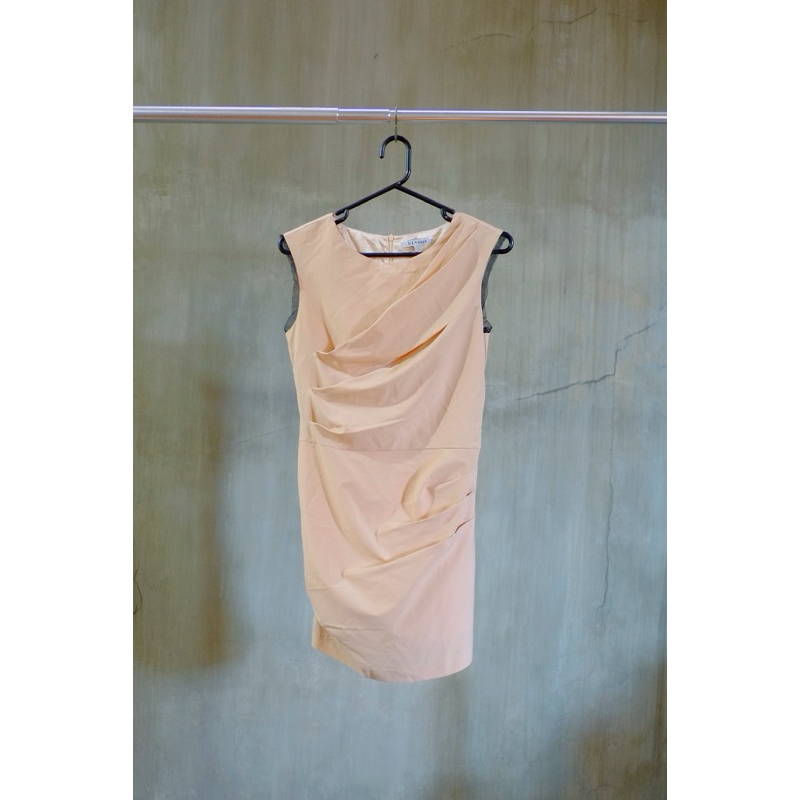 Elvish Mini Beige Cream Mini Dress Baju Pesta Murah