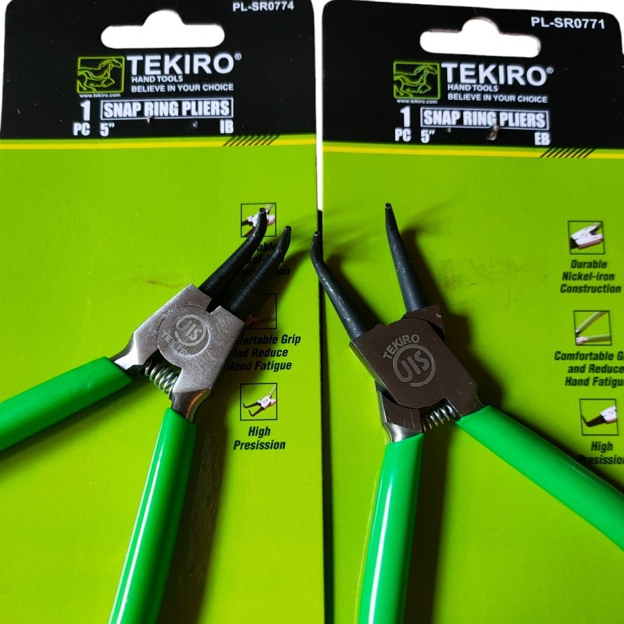 Snap Ring Pliers 5 inch 2 Pcs - Tang Spi Bengkok Set 2 Pc Tekiro