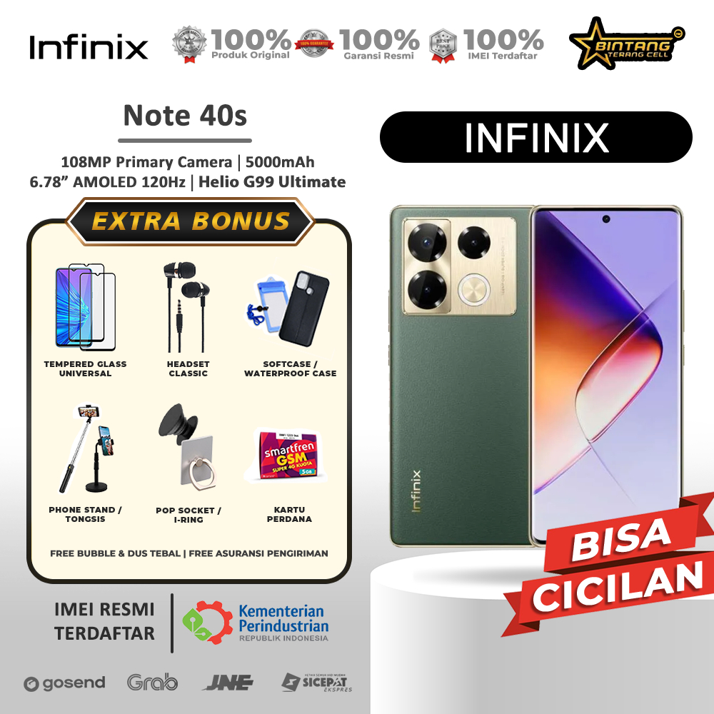 Hape Infinix note 40s layar lengkung NFC ram 8/256Gb infinix note 40 NFC ram 8/256gb Garansi resmi