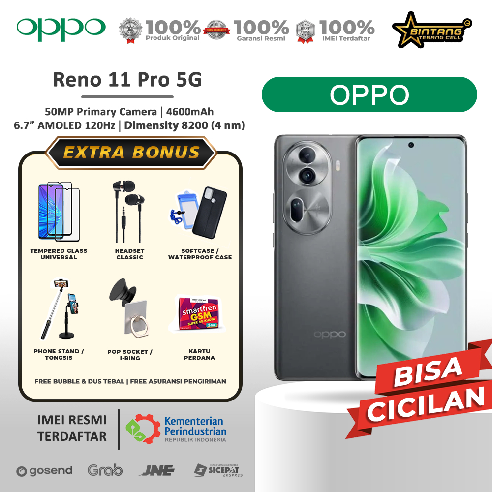 Oppo reno 11 pro 5G oppo reno 11 5G ram 12/512Gb ram 8/256Gb Garansi resmi