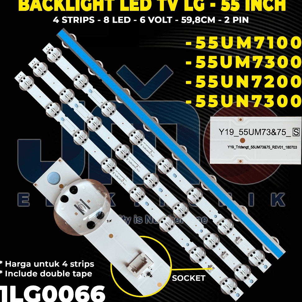 Backlight TV LG 55UM71 55UN73 55UN72 55UM73 Lampu led 55 inch BIG Lensa 8ledstrip