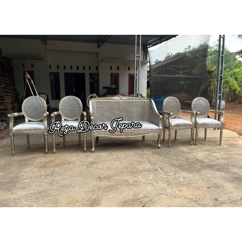 set kursi pelaminan rotan / kursi pelaminan rotan / kursi manten rotan