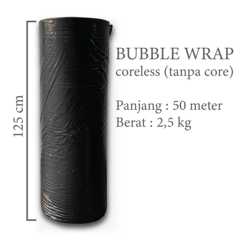 

DJB - Bubble Wrap Roll Hitam 125cm x 50m Tanpa Core