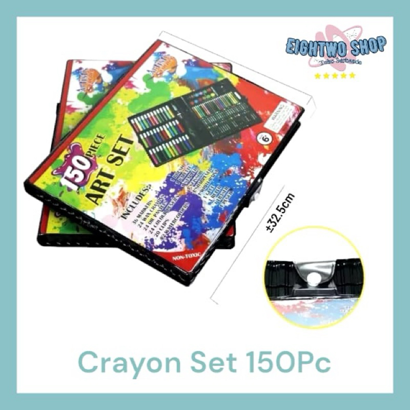 

Crayon Set 150pcs / Pensil Warna Spidol Krayon Cat Air Minyak Kuas Palet Water Colors Alat Menggambar Mewarnai Melukis Isi 150 pcs Anak Anak / Kit Art Supplies Painting Hadiah Kado Ulang Tahun Birthday Gift Pencil Colours Coloring Set Gambar Lukis Mainan