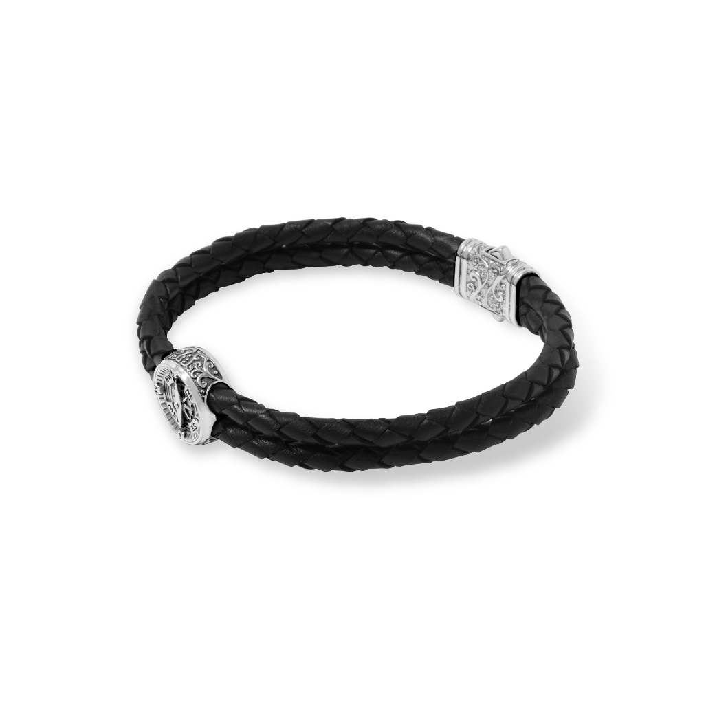 [Original Gelang Perak 925] Gelang Kulit Koleksi Kompas Silver Oksidasi Sunaka Jewelry