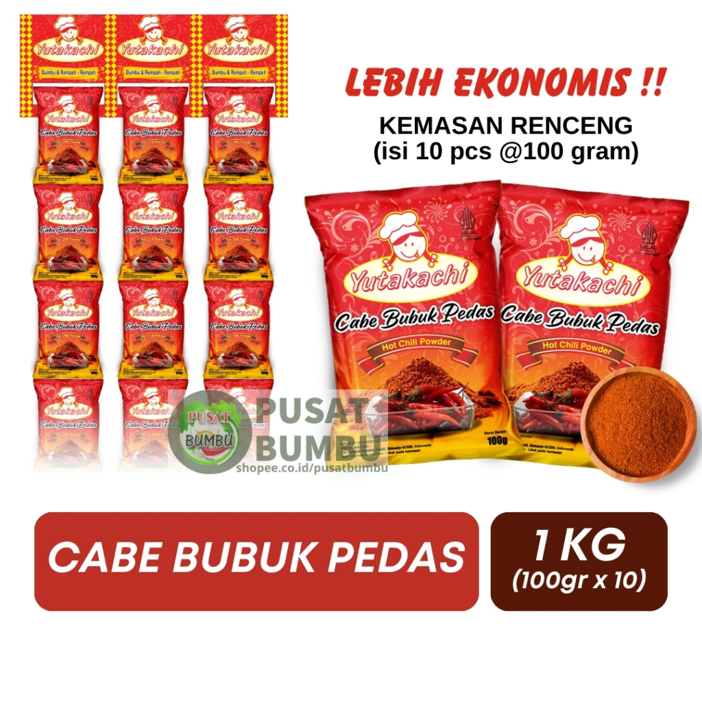 

[RENTENG] Cabe Bubuk Super Pedas uk 100 gr renteng isi 10 pcs/ Cabai Kering Bubuk / Bubuk Cabe / Pusat Bumbu