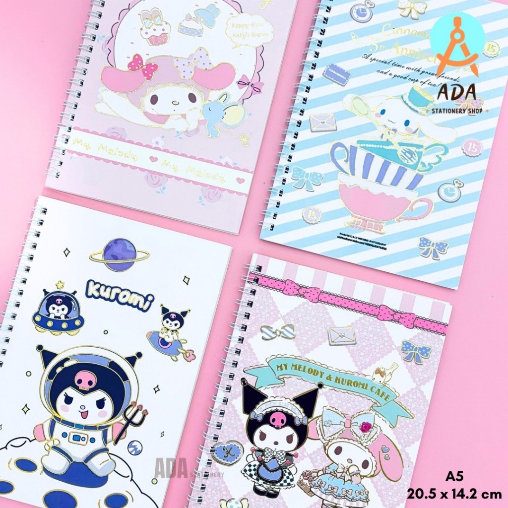 

(1 buku) NOTEBOOK RING gambar SNRIO SIZE A5 / BUKU SANRI o/A5 XQ 0501