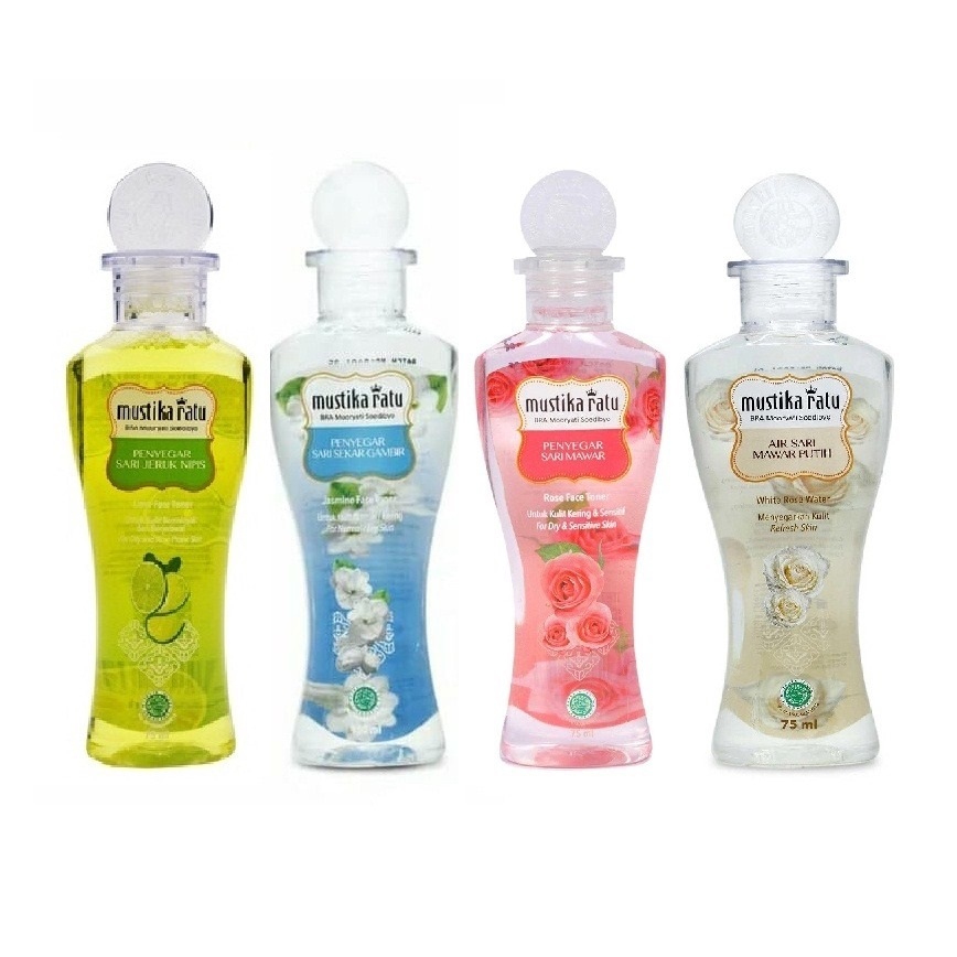 Facial Toner Mustika Ratu 150 Ml Penyegar Wajah Varian Mawar Putih, Sari Mawar, Sari Ketimun, Sari S