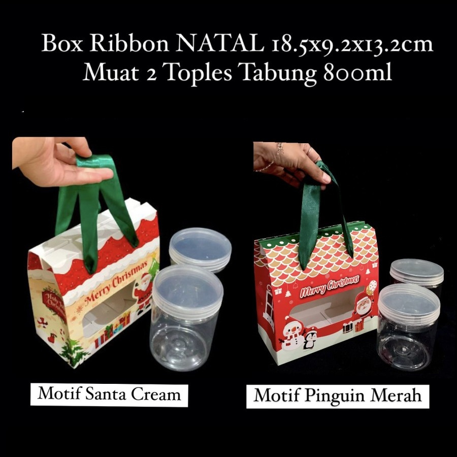 

(5 pcs) Kardus Natal Tenteng Toples 800ml isi 2 Box Toples Nastar Hampers Christmas