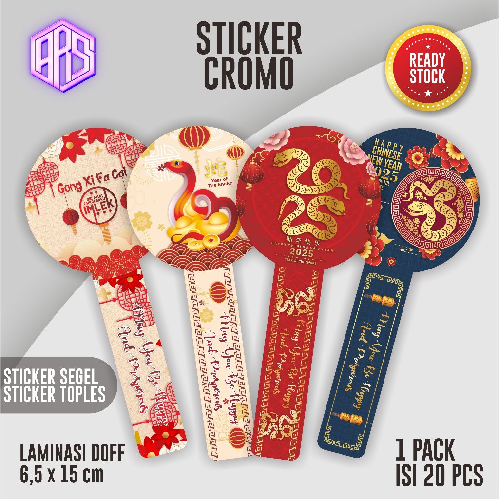

(20PCS) Sticker Toples Imlek Chinese New Year 2025/ Stiker Kue Imlek CNY Shio Ular
