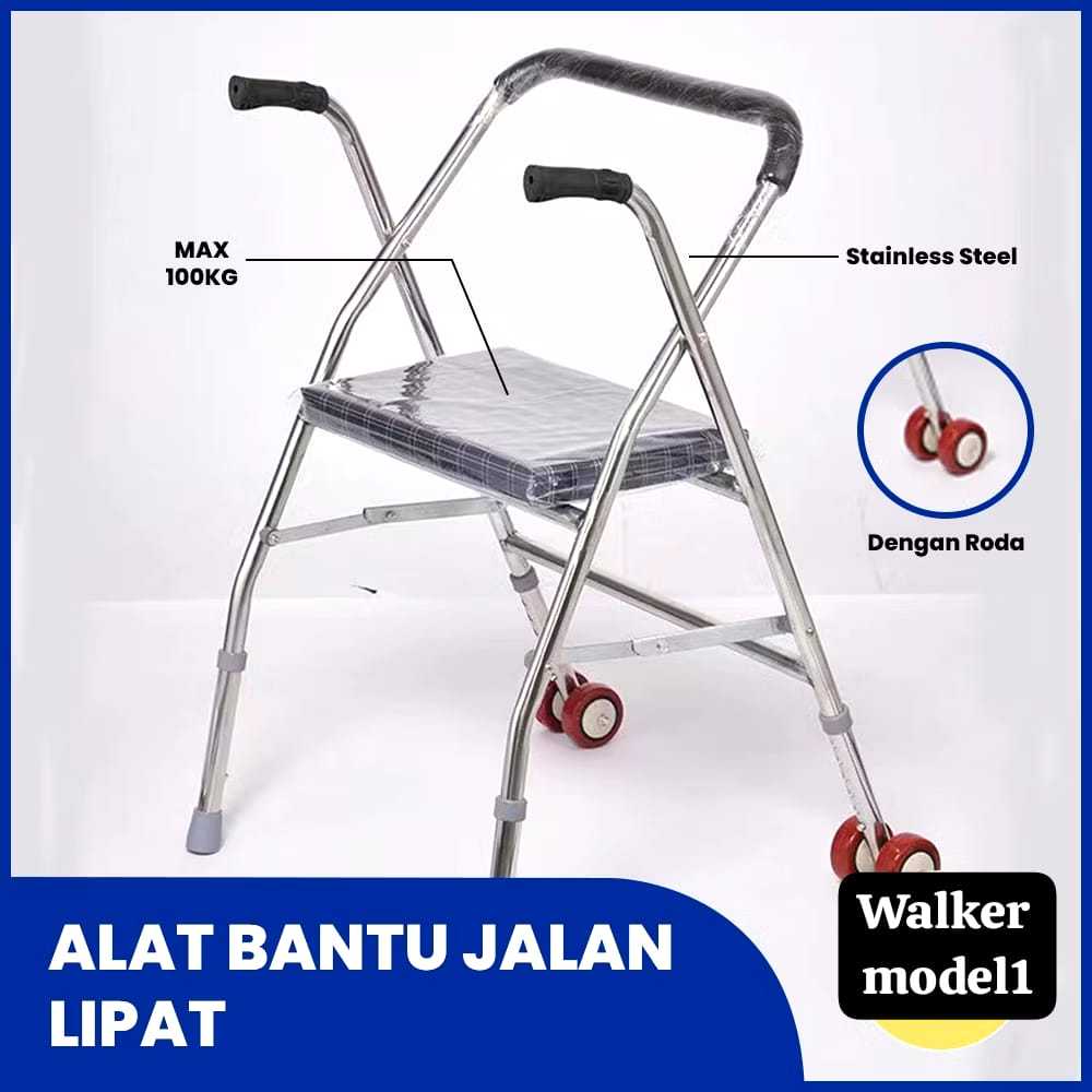 Walker Alat Bantu Jalan Lansia Manula RodaWalker