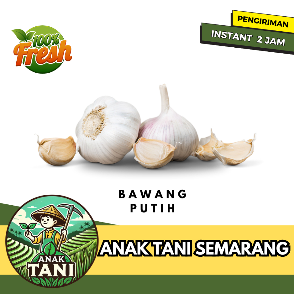 

[ANAK TANI] BAWANG PUTIH SEGAR 100GR SIAP KIRIM INSTANT AREA SEMARANG