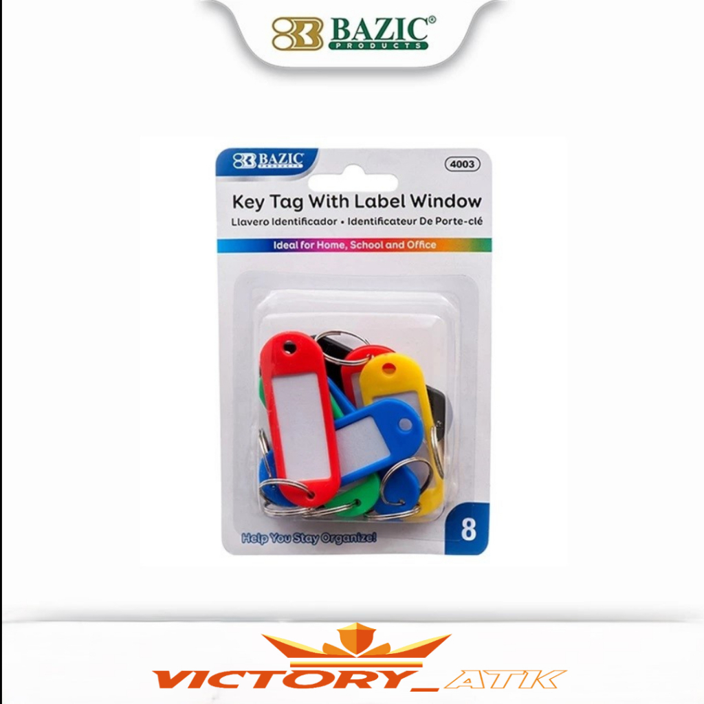 Key Tag Bazic with Label Window - Gantungan Kunci Isi 8