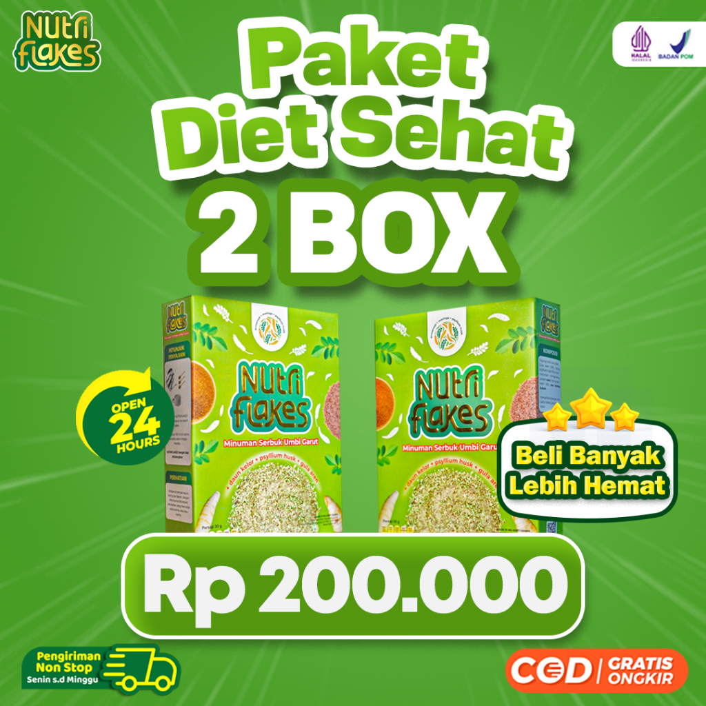 

Nutriflakes 2 Box - Paket Diet Sehat Original Minuman Serbuk Umbi Garut