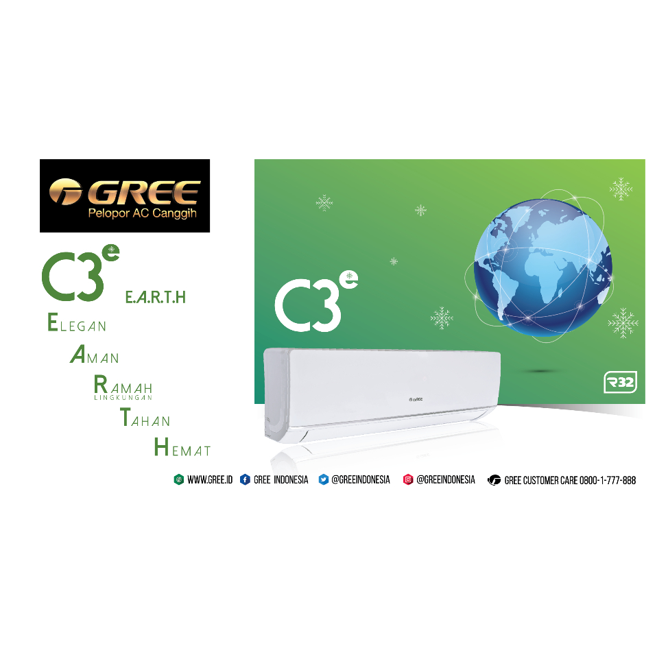 AC GREE LOW WATT 05C3E = 0,5PK / AC GREE LOW WATT 07C3E = 3/4PK / AC GREE LOW WATT 09C3E = 1PK