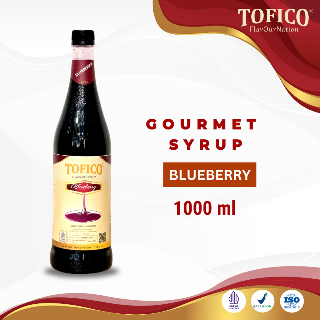 

Syrup Blueberry Tofico / Sirup Rasa Blueberry Premium 1 Liter / Tofico Syrup Official