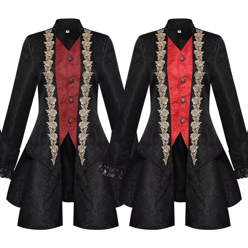 New women's tailcoat, suit coat, jacket, Gothic Victorian embroidered steampunk jacket, clothing