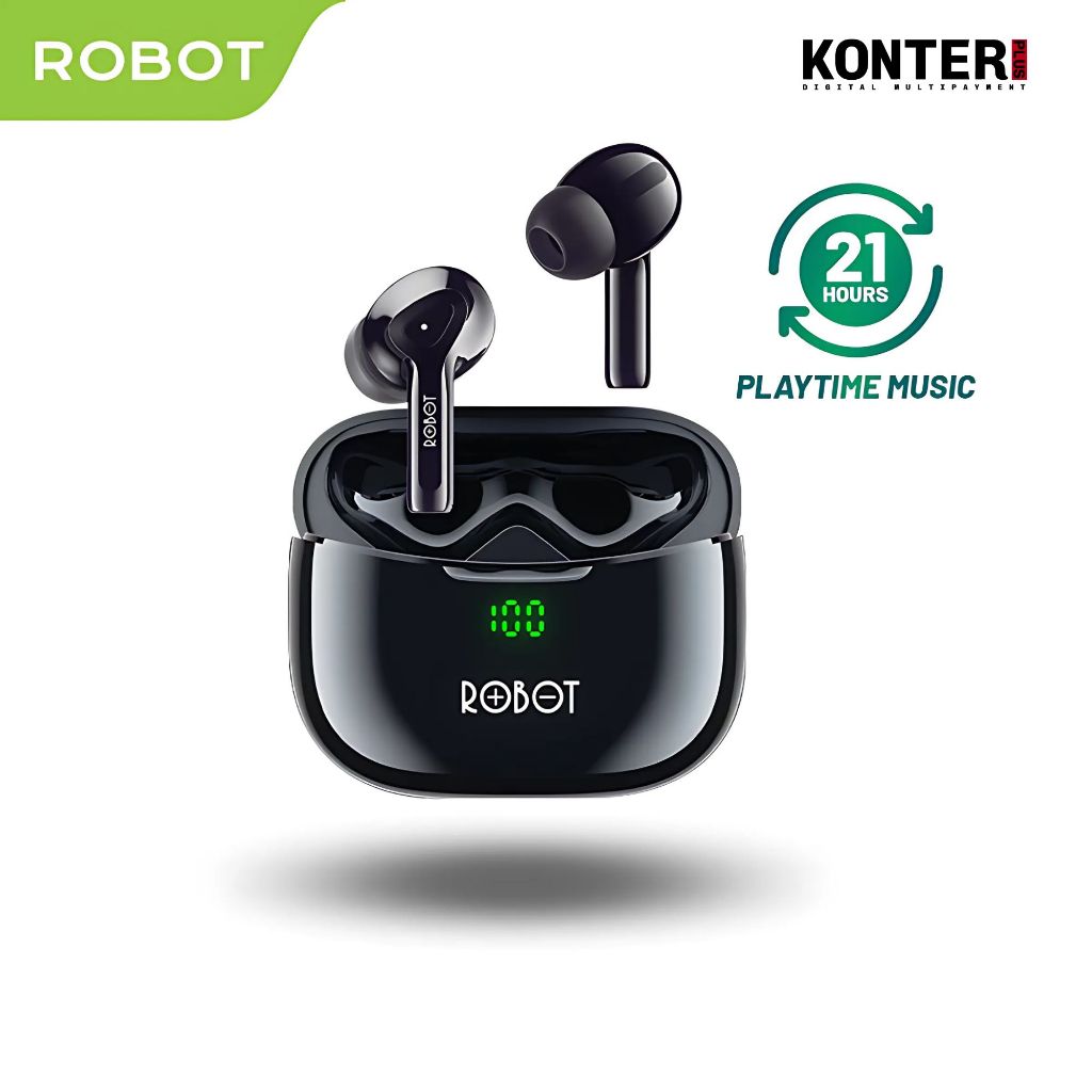 Robot TWS Wireless Earphone Airbuds T30 PLUS Original BT 5.3 True Wireless Headset Bluetooth Earbuds