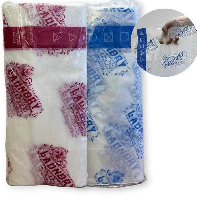 Plastik Laundry Premium BIRU/ Kiloan PP Sablon / Print PP Plastik Londri Pakaian Laundry KIloan 1KG,