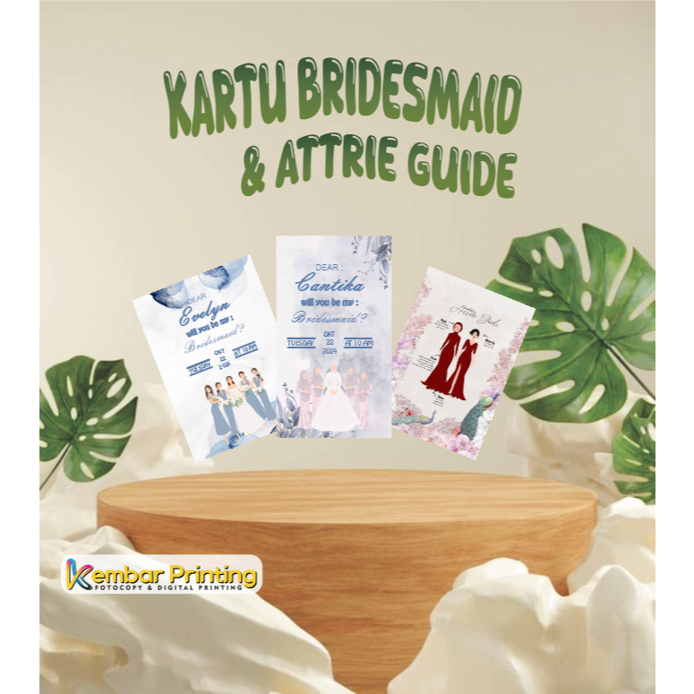 Kartu Bridesmaid | ATTIRE GUIDE CARD | Kartu Pernikahan  | kartu Panduan Busana