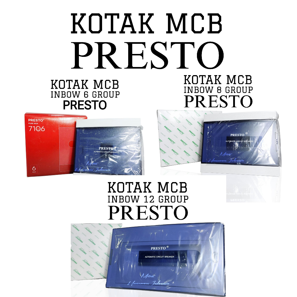 BOX KOTAK MCB / SEKRING LISTRIK PRESTO 6,8,12 GRUP / GROUP INBOW
