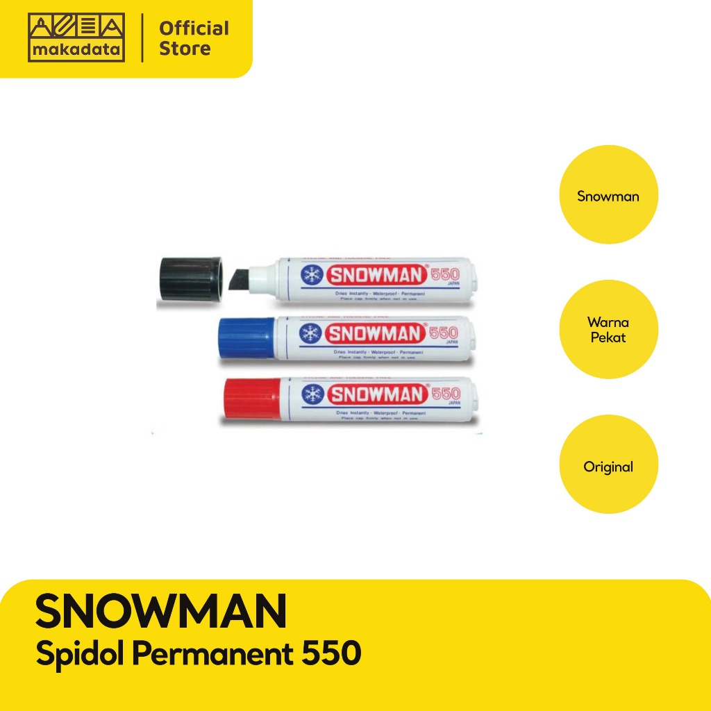 

SPIDOL SNOWMAN 550 PERMANENT HITAM / MERAH / BIRU MURAH