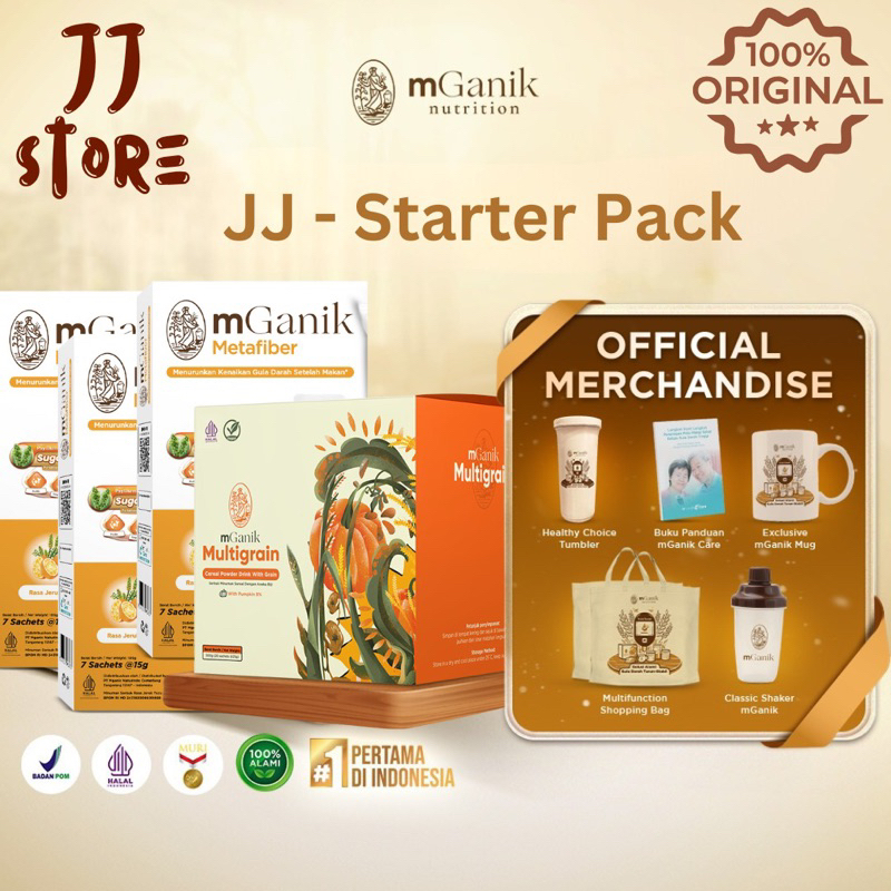 100% ORI mganik metafiber multigrain STARTER PACK + BONUS - supplement diabetes