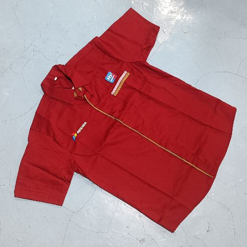 NEW KEMEJA PROMOSI SPBU MOTIF LOGO MY PERTAMINA KEMEJA OPERATOR SPBU PERTAMINA