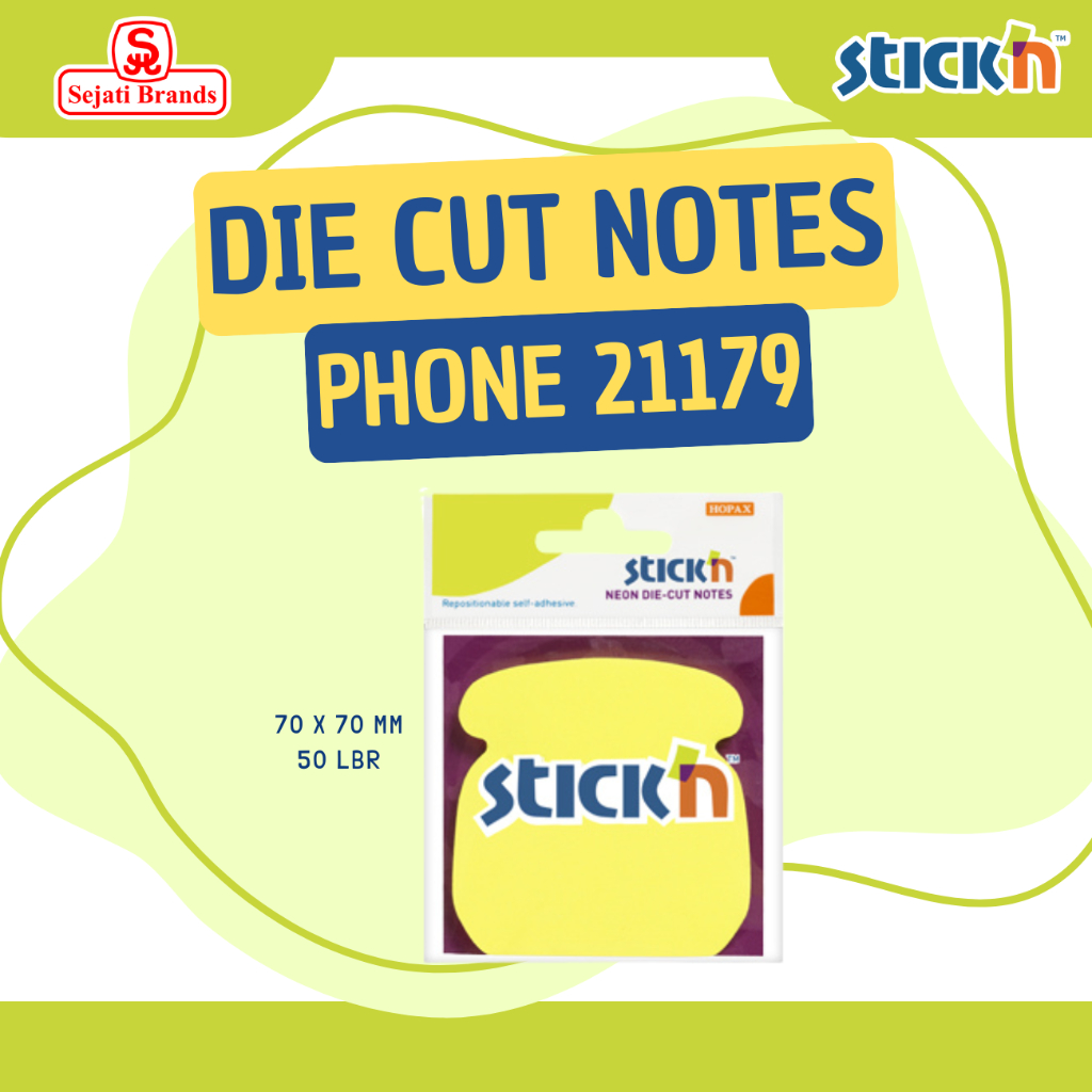 

Stick'n Die Cut 21179 Neon Phone Yellow / Sticky note motif unik