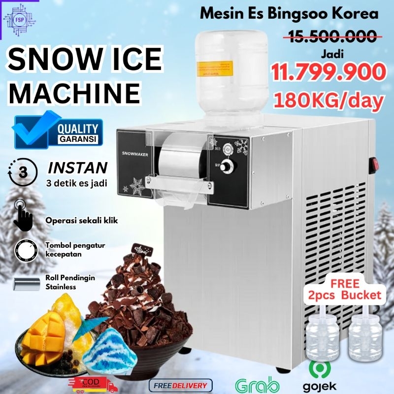 Mesin Es Bingsoo 360watt 180kg/24jam Mesin Es Bingsu Korea Es Krim Salju Serut Snow Ice