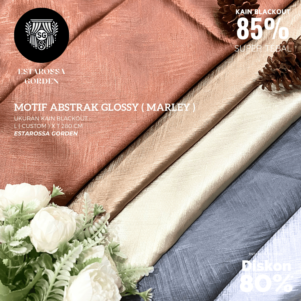 KAIN GORDEN BLACKOUT POLOS METERAN CUSTOM MOTIF ABSTRAK O1 GLOSSY ( KAIN BLACKOUT 85% - 95% - KODE M