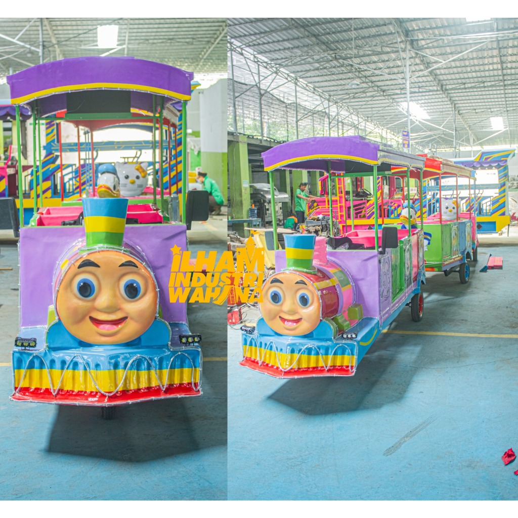 odong-odong kereta motor THOMAS kereta lantai pasar malam // jual playground indoor