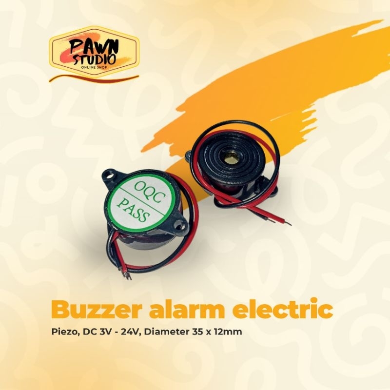 Buzzer Buser Alarm Active Aktif / Buzzer Piezo Alarm Electric Hitam DC 3V-24V