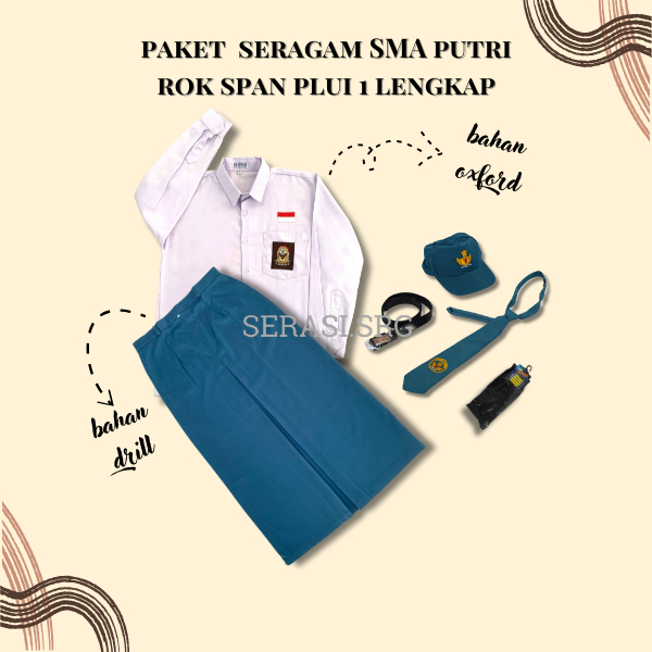 serasi seragam sma putri lengan panjang|seragam sma cewek| seragam sma perempuan rok span plui 1