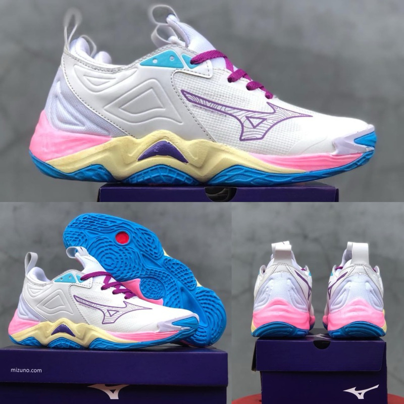 SEPATU BADMINTON WANITA MIZUNO SEPATU OLAHRAGA PEREMPUAN SEPATU VOLI CEWE TERBARU MIZUNO