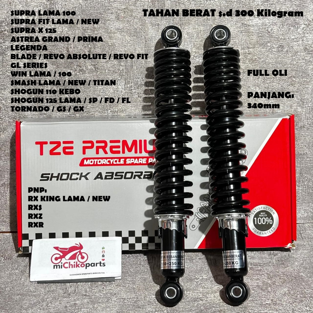 [BEBAN BERAT] Shock Skok Belakang 340mm 34cm Heavy Duty Supra Lama X 100 125 Win Karisma Blade Revo 