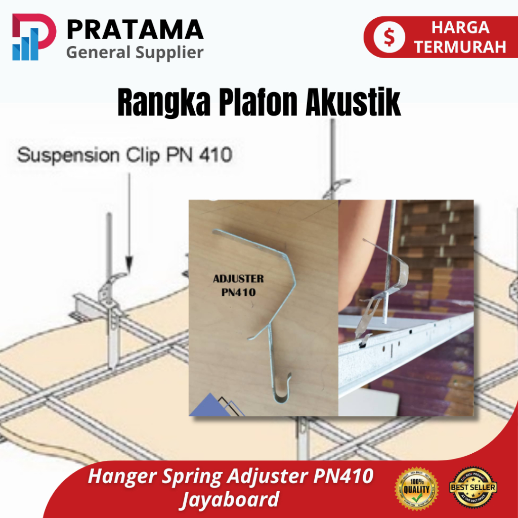 Rangka Plafon Akustik Hanger Spring Adjuster PN 410 Jayaboard - Gyptil Plafon Akustik