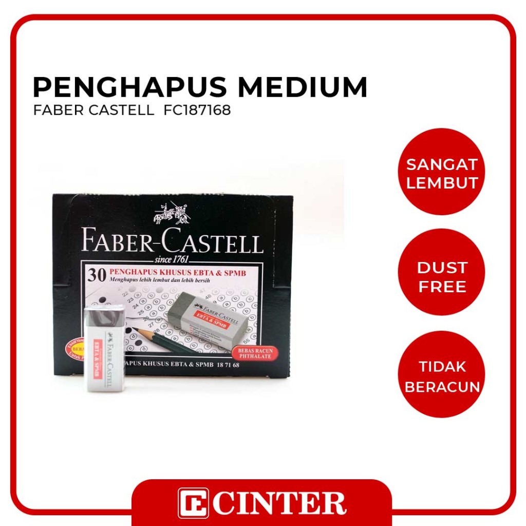 

FABER CASTELL - Eraser EBTA & SPMB 187168 Medium Grey