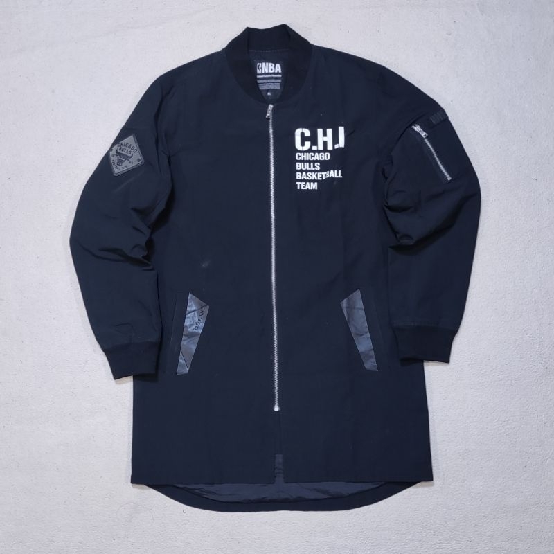 NBA Chicago Bulls Unisex Long Length Ray Up Jumper Jacket Bomber Coat