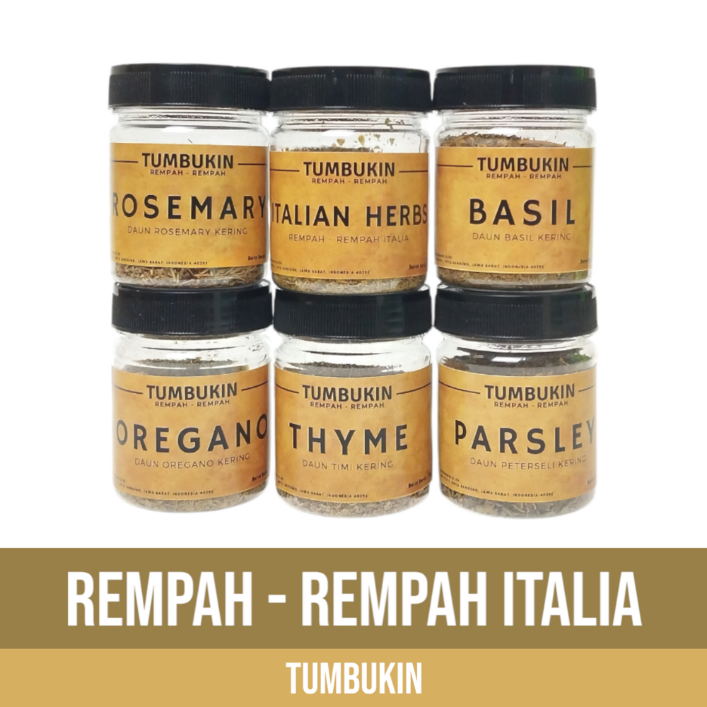 

TUMBUKIN Rempah Rempah Italia - Oregano / Parsley / Basil / Thyme / Rosemary / Italian Herbs