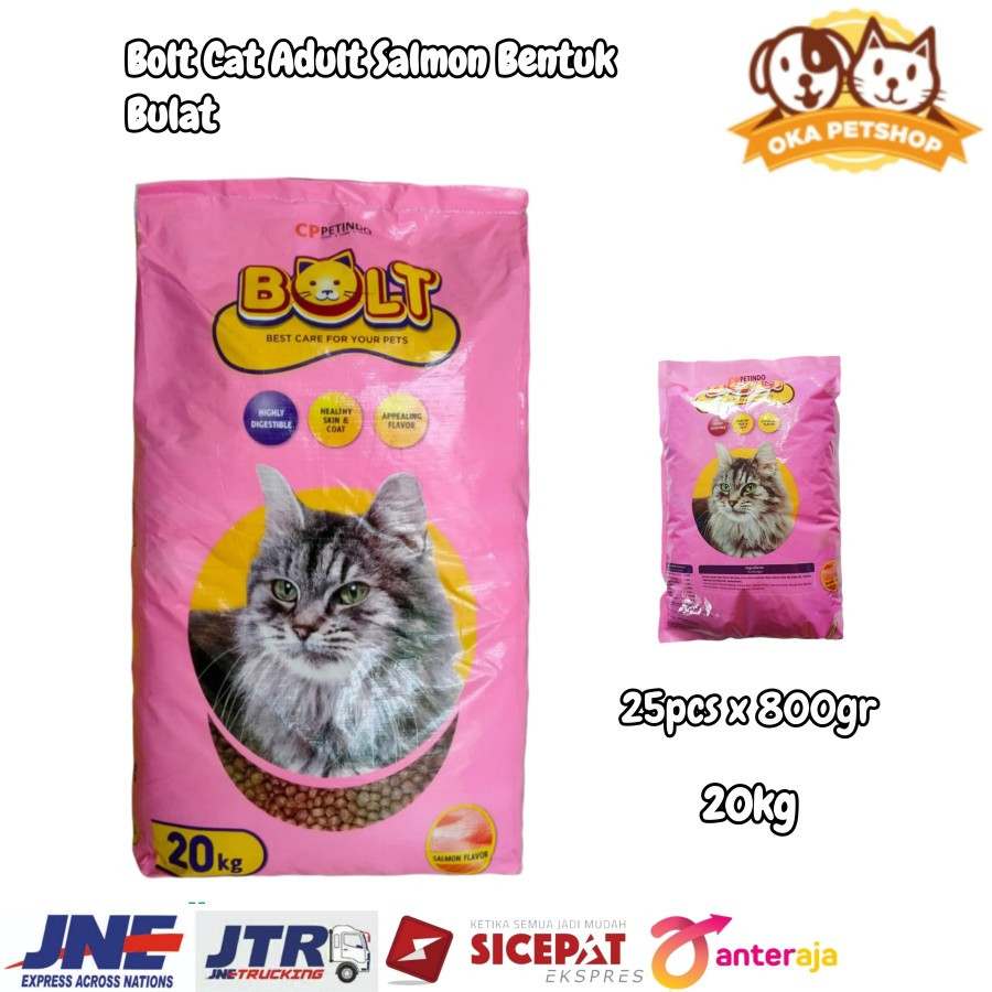 Bolt Cat Salmon 20kg - Makanan Kucing Bolt Salmon via Kargo