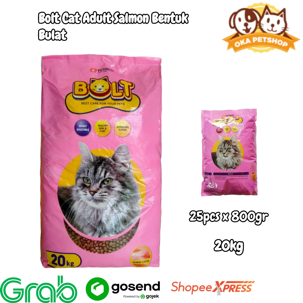 Bolt Cat Salmon 20kg - Makanan Kucing Bolt Salmon via Grab