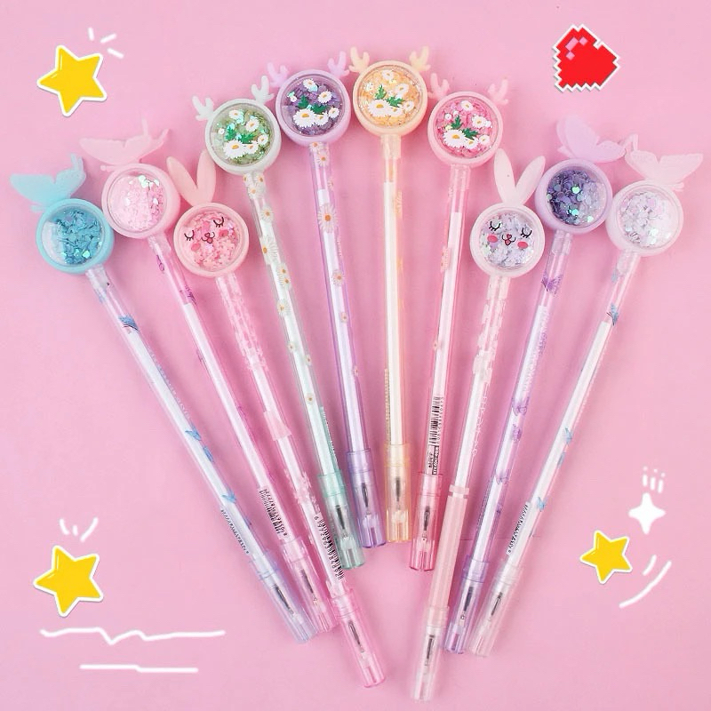 

pulpen gel tinta gliter anak