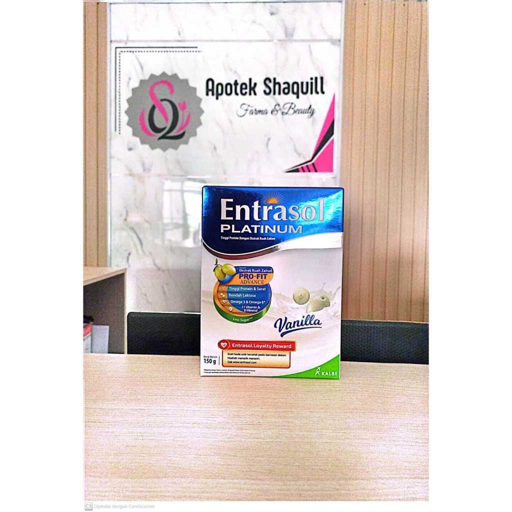 Entrasol platinum vanila 150 gr / susu kalsium / susu buat kesehatan tulang
